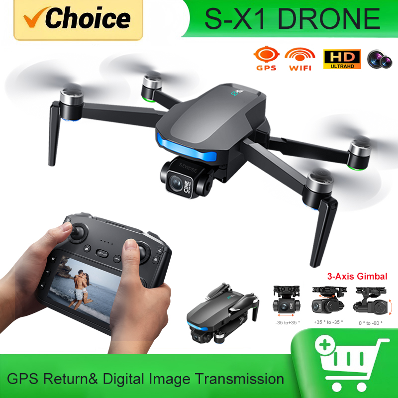 Drone Gimbal 3 Axis - S-X1 MAX GPS-drone met 3-assige stabilisator,